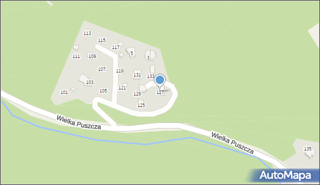 Porąbka, Wielka Puszcza, 127, mapa Porąbka