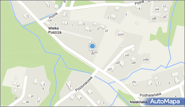 Porąbka, Wielka Puszcza, 141, mapa Porąbka