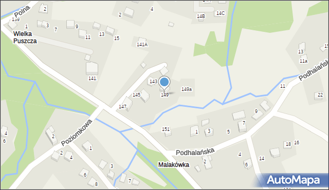 Porąbka, Wielka Puszcza, 149, mapa Porąbka