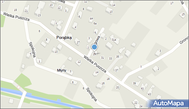 Porąbka, Wielka Puszcza, 29, mapa Porąbka