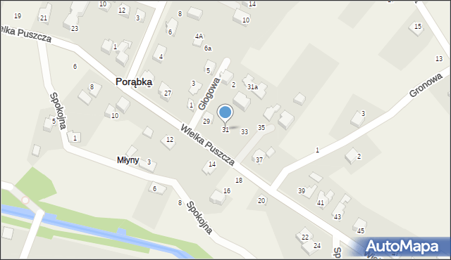 Porąbka, Wielka Puszcza, 31, mapa Porąbka