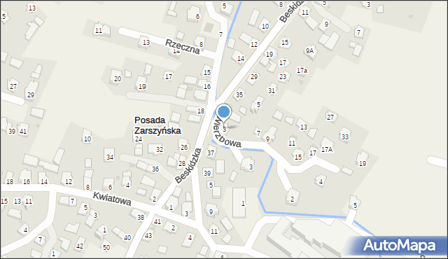 Posada Zarszyńska, Wierzbowa, 3, mapa Posada Zarszyńska