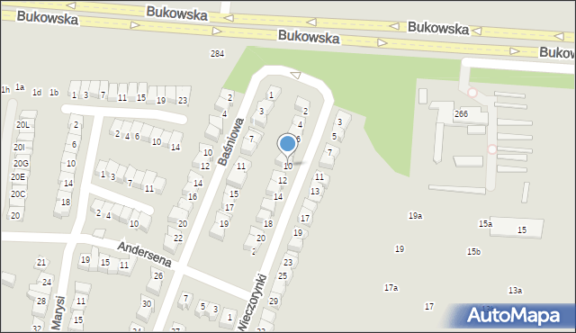 Poznań, Wieczorynki, 10, mapa Poznania