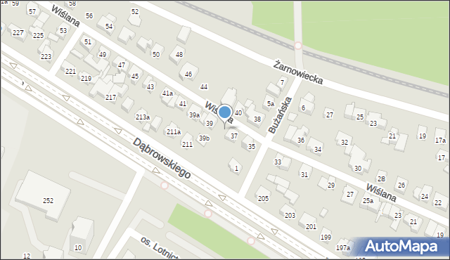 Poznań, Wiślana, 37a, mapa Poznania