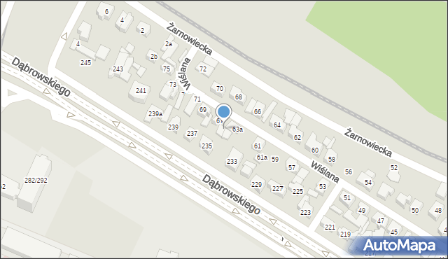 Poznań, Wiślana, 67a, mapa Poznania