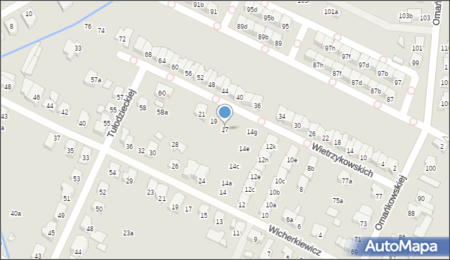 Poznań, Wietrzykowskich, 17, mapa Poznania