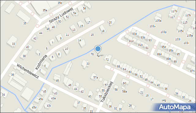 Poznań, Wietrzykowskich, 74, mapa Poznania