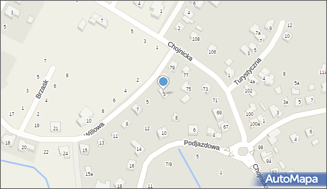 Poznań, Willowa, 3, mapa Poznania