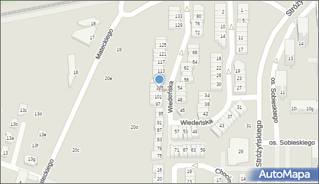 Poznań, Wiedeńska, 103, mapa Poznania