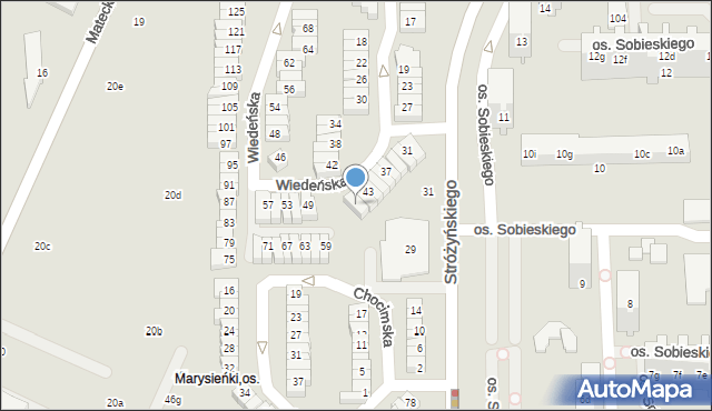 Poznań, Wiedeńska, 47, mapa Poznania