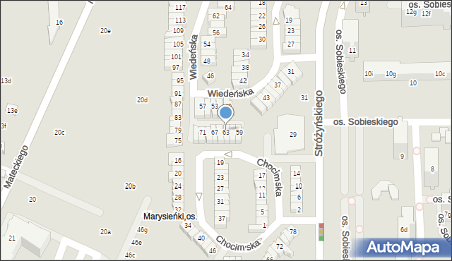 Poznań, Wiedeńska, 63, mapa Poznania