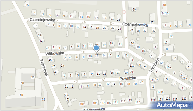 Poznań, Witkowska, 12, mapa Poznania