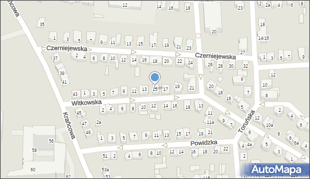 Poznań, Witkowska, 15, mapa Poznania