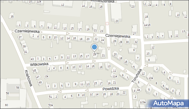 Poznań, Witkowska, 19, mapa Poznania