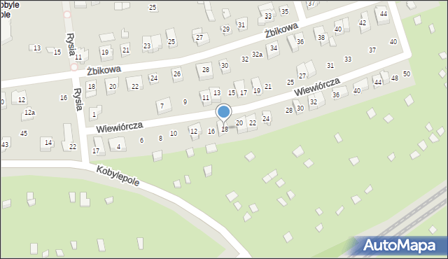 Poznań, Wiewiórcza, 18, mapa Poznania