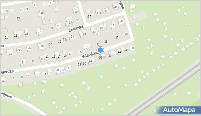 Poznań, Wiewiórcza, 36, mapa Poznania