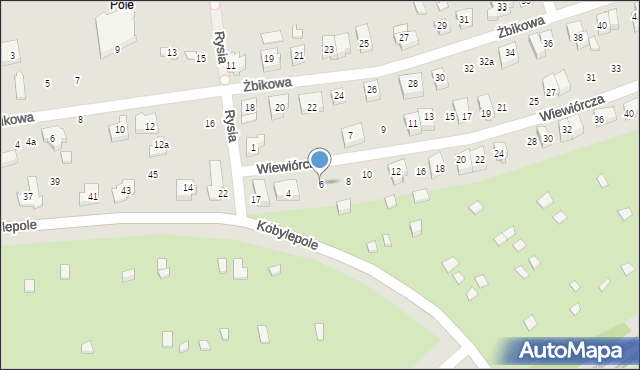 Poznań, Wiewiórcza, 6, mapa Poznania