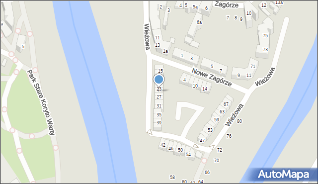 Poznań, Wieżowa, 25, mapa Poznania