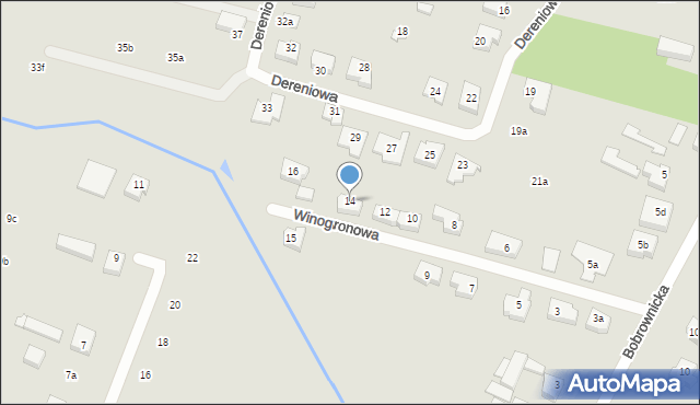 Poznań, Winogronowa, 14, mapa Poznania