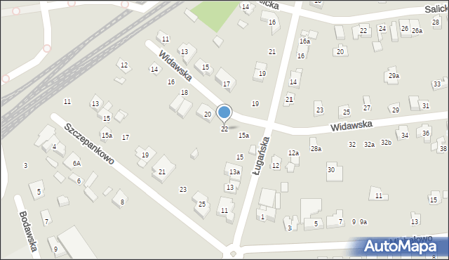 Poznań, Widawska, 22, mapa Poznania