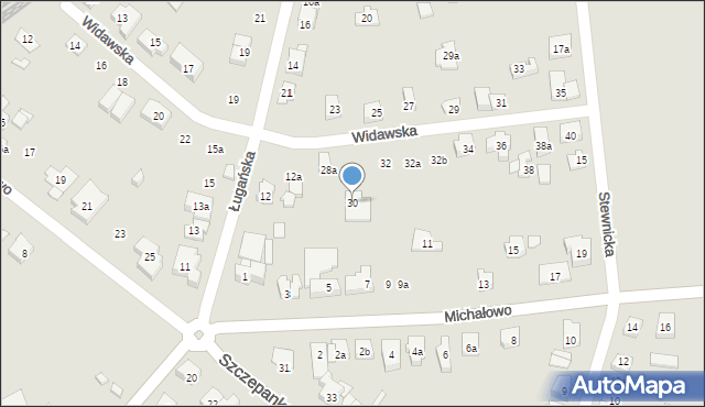 Poznań, Widawska, 30, mapa Poznania