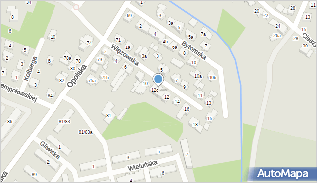 Poznań, Więzowska, 12b, mapa Poznania