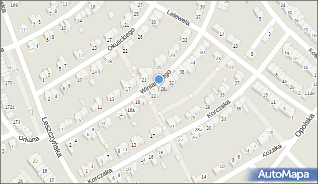 Poznań, Winiarskiego Bohdana, 26, mapa Poznania