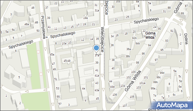 Poznań, Wierzbięcice, 37a, mapa Poznania