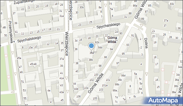 Poznań, Wierzbięcice, 36a, mapa Poznania