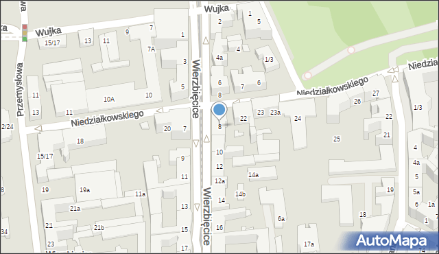 Poznań, Wierzbięcice, 8, mapa Poznania