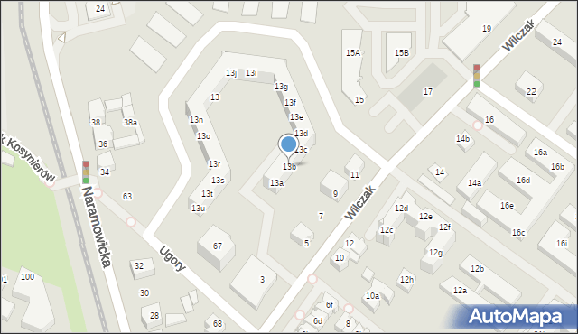 Poznań, Wilczak, 13b, mapa Poznania