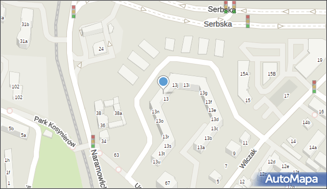 Poznań, Wilczak, 13l, mapa Poznania