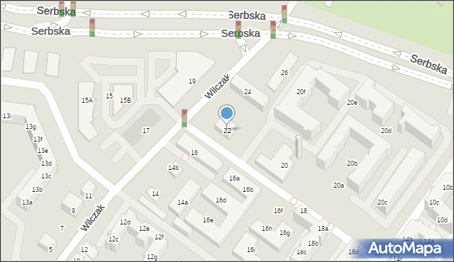 Poznań, Wilczak, 22, mapa Poznania