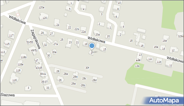 Poznań, Widłakowa, 17, mapa Poznania