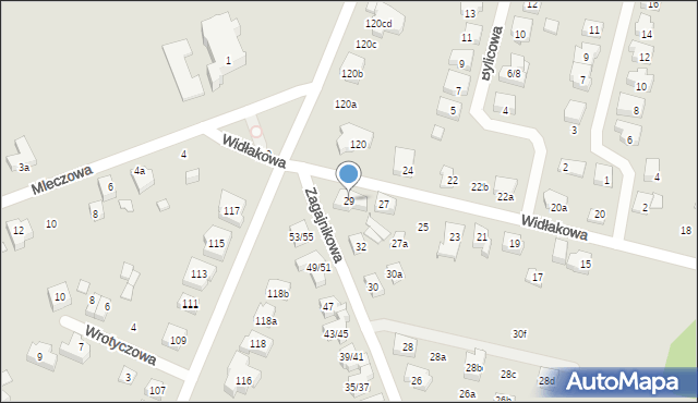 Poznań, Widłakowa, 29, mapa Poznania