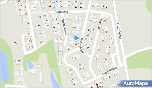 Poznań, Wiesiołkowa, 29, mapa Poznania