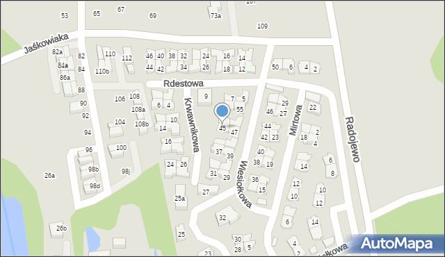 Poznań, Wiesiołkowa, 45, mapa Poznania