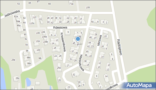 Poznań, Wiesiołkowa, 47, mapa Poznania