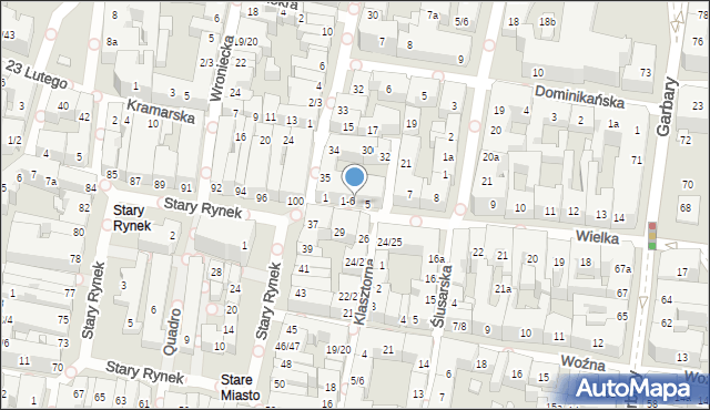 Poznań, Wielka, 4, mapa Poznania