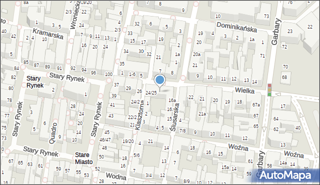 Poznań, Wielka, 24/25d, mapa Poznania