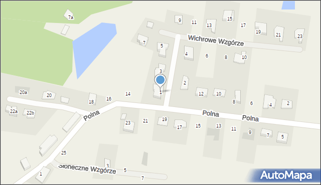 Pręgowo, Wichrowe Wzgórze, 1, mapa Pręgowo