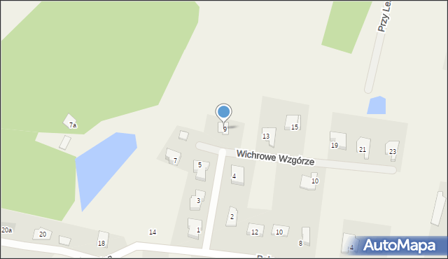 Pręgowo, Wichrowe Wzgórze, 9, mapa Pręgowo