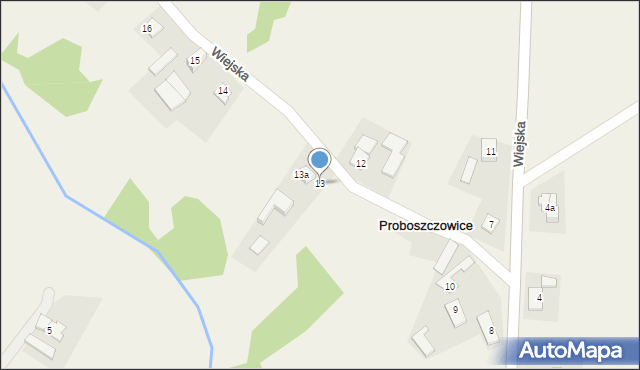 Proboszczowice, Wiejska, 13, mapa Proboszczowice