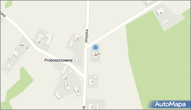 Proboszczowice, Wiejska, 4a, mapa Proboszczowice