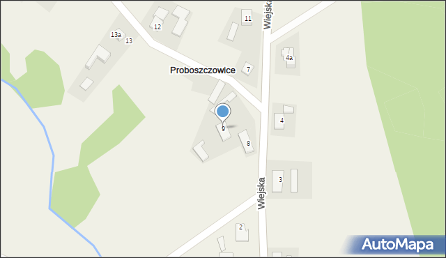 Proboszczowice, Wiejska, 9, mapa Proboszczowice