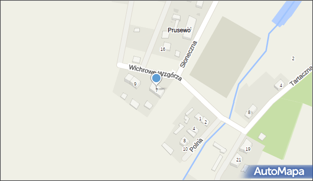 Prusewo, Wichrowe Wzgórza, 7, mapa Prusewo