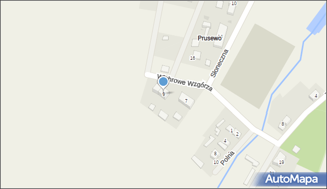 Prusewo, Wichrowe Wzgórza, 9, mapa Prusewo