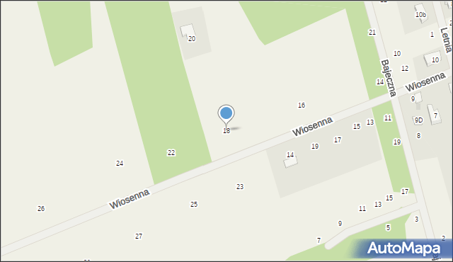 Pruszyn-Pieńki, Wiosenna, 18, mapa Pruszyn-Pieńki