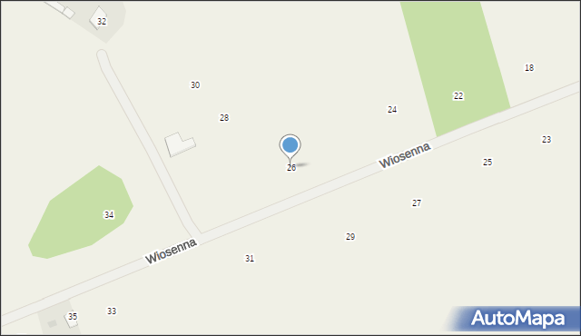 Pruszyn-Pieńki, Wiosenna, 26, mapa Pruszyn-Pieńki