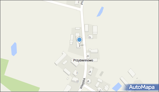 Przybiernowo, Wiejska, 2, mapa Przybiernowo